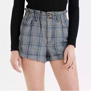 American Eagle Outfitters  High Waisted Paperbag Plaid Shorts